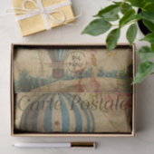 Papier Mousseline Ephemera Blue Hot Air Balloon Découpage (Cadeau)