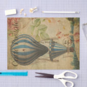 Papier Mousseline Ephemera Blue Hot Air Balloon Découpage (Artisanat)