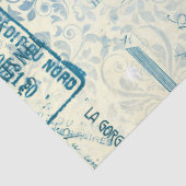 Papier Mousseline Ephemera Blue Paper Series Design 14 (Détail)