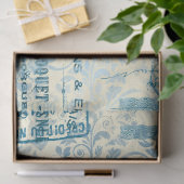 Papier Mousseline Ephemera Blue Paper Series Design 14 (Cadeau)