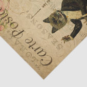 Papier Mousseline Ephemera Carte Postale Française Danse Chat Découp (Détail)