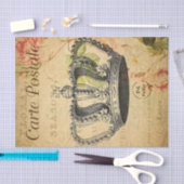 Papier Mousseline Ephemera Carte Postale Française Découpage Couronn (Artisanat)