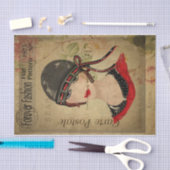 Papier Mousseline Ephemera Carte Postale Française Femmes avec Décou (Artisanat)