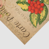 Papier Mousseline Ephemera Carte Postale Française Red Berries Décou (Détail)