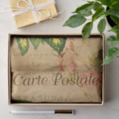 Papier Mousseline Ephemera Carte Postale Française Red Berries Décou (Cadeau)