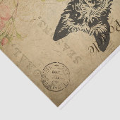 Papier Mousseline Ephemera Carte Postale Française Terrier Chien Déc (Détail)