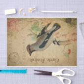 Papier Mousseline Ephemera Carte Postale Française Waxer Déchoupage  (Artisanat)