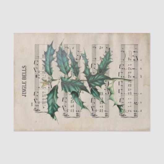 Papier Mousseline Ephemera Christmas Song Jingle Bell Decoupage (Recto)