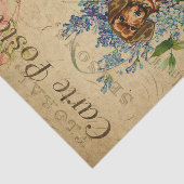 Papier Mousseline Ephemera Dachshund Panier de chien de fleurs Décou (Détail)
