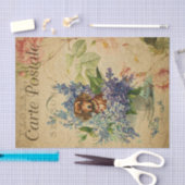 Papier Mousseline Ephemera Dachshund Panier de chien de fleurs Décou (Artisanat)