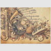 Papier Mousseline Ephemera Découpage Mobilier Scrapbooking Musique (Recto)