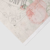 Papier Mousseline Ephemera Decoupage Rose Redoute français antique (Détail)