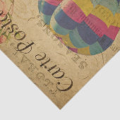 Papier Mousseline Ephemera Français Hot Air Balloon Floral Découpage (Détail)