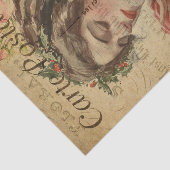 Papier Mousseline Ephemera Française Carte Postale Femme avec Découp (Détail)