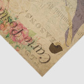 Papier Mousseline Ephemera Française Carte Postale femme Chien Décou (Détail)