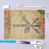 Papier Mousseline Ephemera France Carte Postale Cutlery Set Découpag (Artisanat)