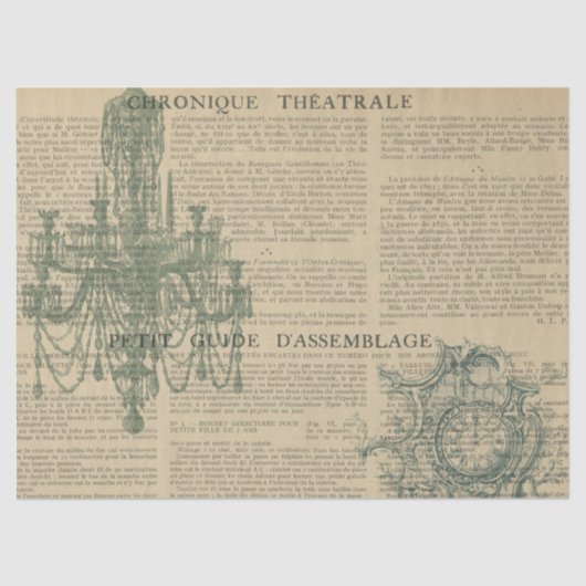 Papier Mousseline Ephemera French Paper Series Design 9 (Recto)