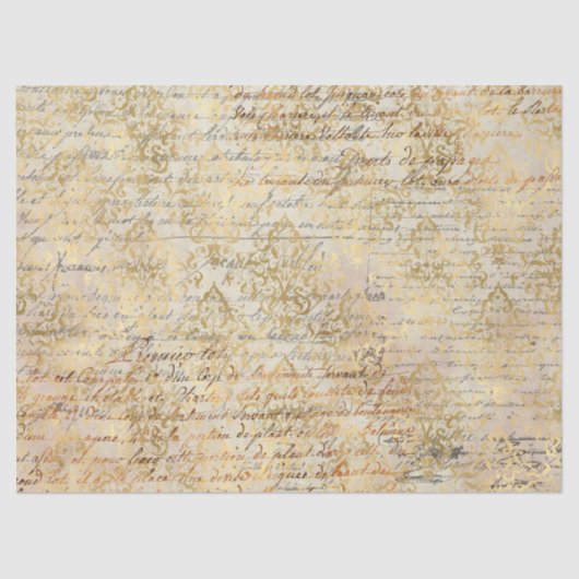 Papier Mousseline Ephemera Gold Paper Series Design 12 (Recto)