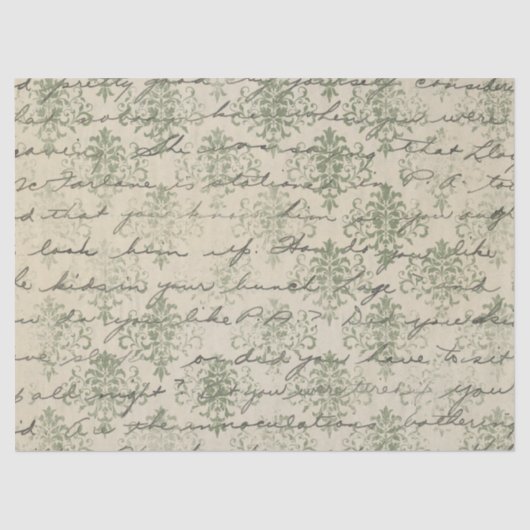 Papier Mousseline Ephemera Green Paper Series Design 24 (Recto)