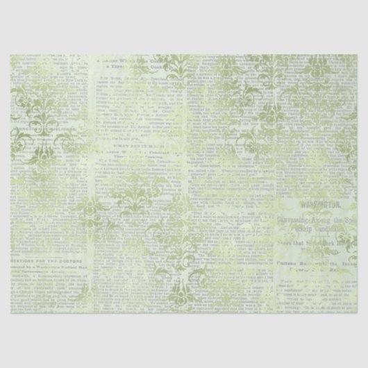 Papier Mousseline Ephemera Green Paper Series Design 25 (Recto)