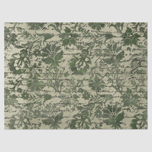 Papier Mousseline Ephemera Green Paper Series Design 6 (Recto)