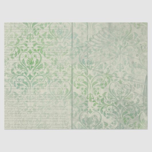 Papier Mousseline Ephemera Green Paper Series Design 7 (Recto)