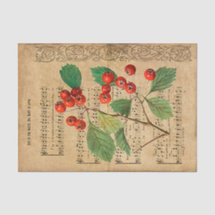 Papier Mousseline Ephemera Holly Le Seigneur est venu Découpage