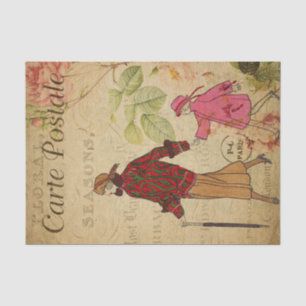 Papier Mousseline Ephemera Mère Et Fille Marcher Découpage