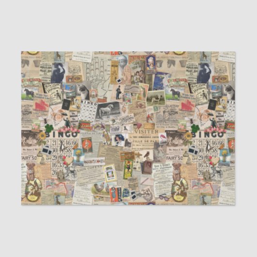Papier Mousseline Ephemera Scatter Découpage ou papier collage (Recto)