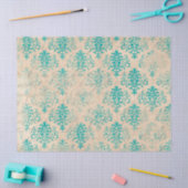 Papier Mousseline Ephemera Turquoise Paper Series Design 12 (Artisanat)