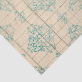 Papier Mousseline Ephemera Turquoise Paper Series Design 15 (Détail)