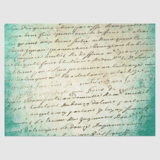 Papier Mousseline Ephemera Turquoise Paper Series Design 18 (Recto)