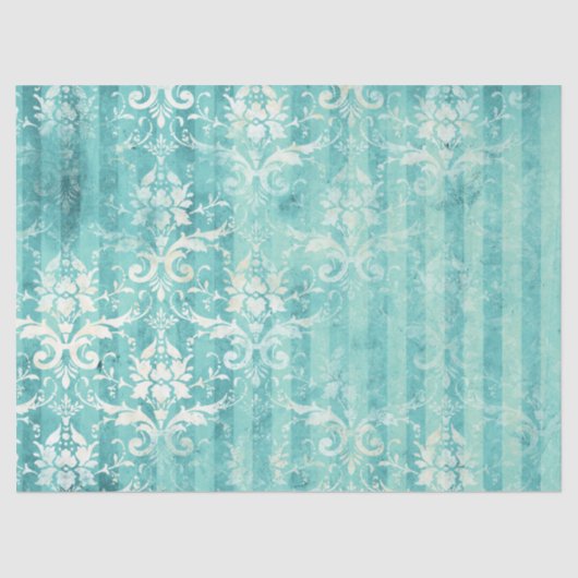 Papier Mousseline Ephemera Turquoise Paper Series Design 20 (Recto)