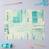 Papier Mousseline Ephemera Turquoise Papier Series Design 8 (Artisanat)