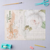 Papier Mousseline Éphémère à fleurs de rose blanche en français (Artisanat)