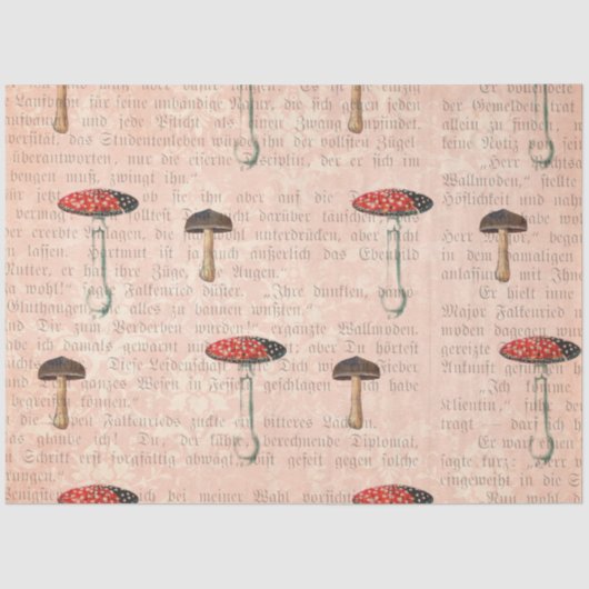 Papier Mousseline Ephémère aux champignons série de design #9 (Recto)