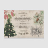 Papier Mousseline Ephémère botanique de Noël rustique (Recto)