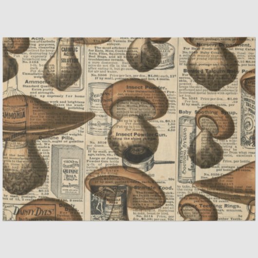 Papier Mousseline Ephémère de champignons série de conception #12 (Recto)