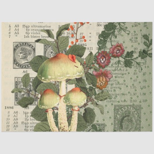 Papier Mousseline Ephémère de champignons série de conception #12 (Recto)