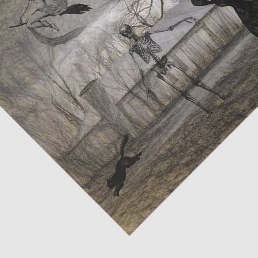 Papier Mousseline Ephémère de découpage de la scène d'Halloween vint (Détail)