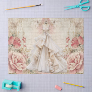 Papier Mousseline Éphémère de la robe Vintage victorienne déprimée