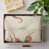 Papier Mousseline Ephémère de pieuvre marine Découpage rouge (Cadeau)