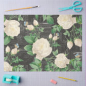 Papier Mousseline Ephémère de rose blanche romantique Collage Papier (Artisanat)