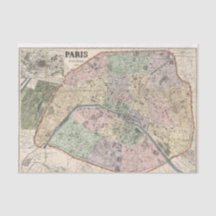 Ephémère Découpage Carte Vintage Paris France