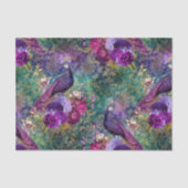 Papier Mousseline Ephémère Découpage Peacock Papier Tissu (Recto)