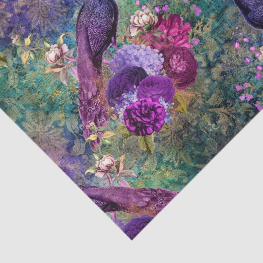 Papier Mousseline Ephémère Découpage Peacock Papier Tissu (Détail)