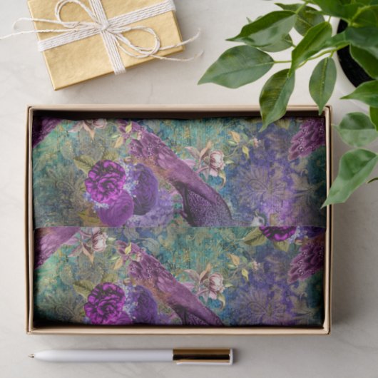 Papier Mousseline Ephémère Découpage Peacock Papier Tissu (Cadeau)