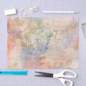 Papier Mousseline Ephémère des fleurs bleues et du papier journal (Artisanat)