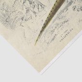 Papier Mousseline Ephémère d'oiseaux Découpage faisan français (Détail)