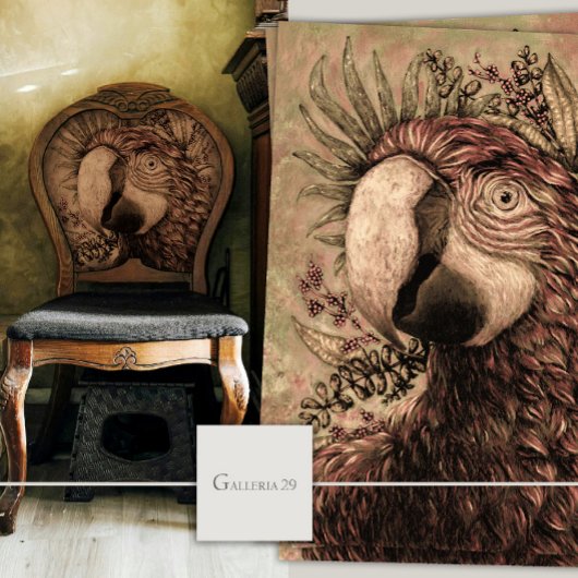 Papier Mousseline Ephémère d'oiseaux perroquets papier de tissus fle